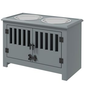 Dog Food Storage Cabinet with Bowls & Dog Feeding Station, Gray (Option: Gray-680x460x160 mm)