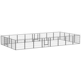 24 Panel Dog Playpen for Small and Medium Dogs with Lockable Door, 15.7' x 15.7' x 2.6' (Option: Gray-860x840x210 mm)